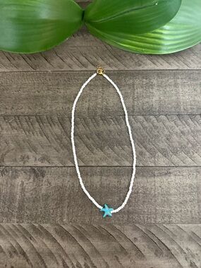Beach Star Turquoise Pendant Beaded Necklace - Women Jewelry
